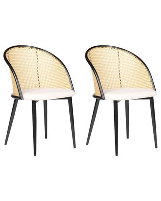 Beliani Conjunto de 2 sillas de comedor metal negro