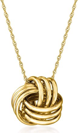 Ross-Simons 14kt Yellow Gold Love Knot Pendant Necklace