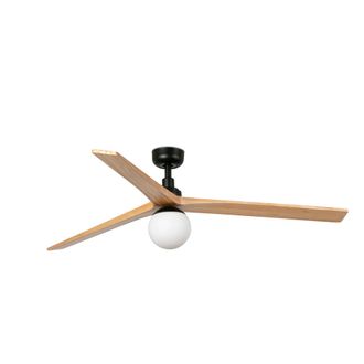 Faro Barcelona Klim L Ventilador Negro/pino E27 Tuya Fsc