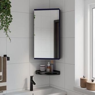 vidaXL Mueble De Ba&ntilde;o De Esquina Con Espejo Gris 30x24x60 Cm Vidaxl