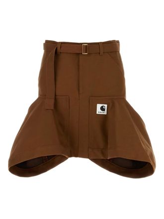 sacai x Carhartt WIP Duck belted pocket skirt - Brown
