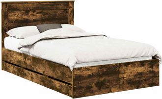 vidaXL Estructura De Cama Roble Ahumado 120 X 190 Cm Madera Ingenieril Vidaxl