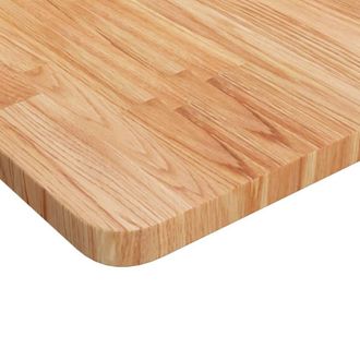 Berkfield Home Square Table Top Light Brown 80x80x2.5cm Treated Solid Wood Oak | Size: 80x80x2.5 cm