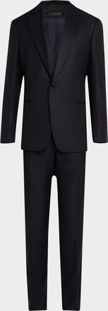 Giorgio Armani Mens Wool-Silk Solid Tuxedo