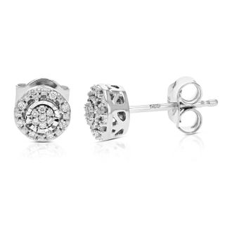 Vir Jewels 1/10 cttw Lab Grown Diamond Composite Earrings in Sterling Silver With Push Backs For Women