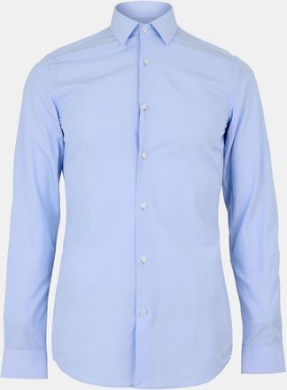 HUGO BOSS Mens Collared Neck Point Collar Long Sleeve Shirt in Pastel Blue - Size 14.5 inch