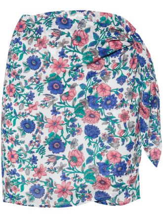Louise Misha Charlie floral-print mini skirt - women - Organic Cotton/Organic Cotton - 34 - White