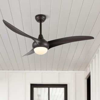 Jonathan Y Designs Aviator 52 1-Light Coastal Vintage Iron/Plastic Mobile-App/Remote-Controlled 6-Speed Retro Swirl Integrated LED Ceiling Fan