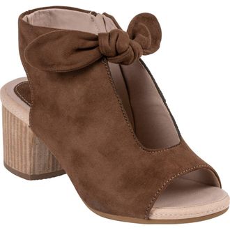 GC SHOES Kimora Bow Block Heel Bootie in Chocolate Suede at Nordstrom Rack, Size 9.5