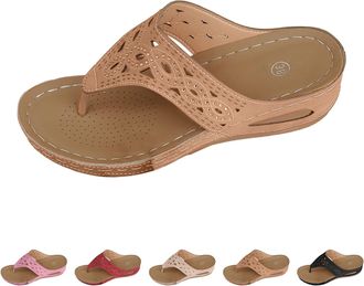 Generic Womens Orthopedic Flip Flops Heeled Flip Flops Womens Walking Thong Sandal With Arch Support Open Toe Wedge Slippers Indoor House Slipper Summer Beach