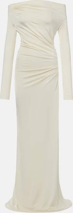 Victoria Beckham Abito lungo off-shoulder in jersey