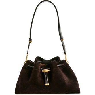 Jimmy Choo London Cinch M Leather Bucket Bag in Coffee/Gold at Nordstrom