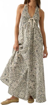 Promesa Abstract Floral Smocked Halter Maxi Dress In Midnight