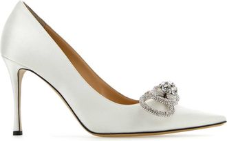 Mach & Mach Witte Satijnen Pumpen