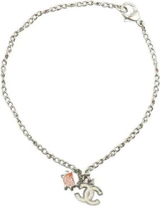 Chanel Bracciale placcato argento con ciondoli CC e coccinella 2004