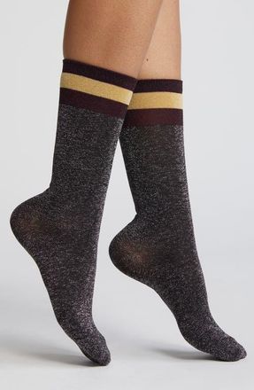 High Heel Jungle Varsity Metallic Knit Socks in Grey at Nordstrom