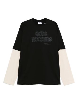 GCDS long-sleeve logo-print t-shirt - men - Cotton - M - Black
