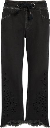 Isabel Marant Alison Cut-out Cropped Denim Jeans - Black - 40 (UK12 / M)
