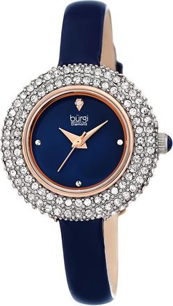 B&uuml;rgi Quartz Diamond Blue Dial Ladies Watch BUR195BU
