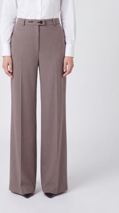 Jil Sander High-Waisted Wide Leg Trousers in Virgin Wool