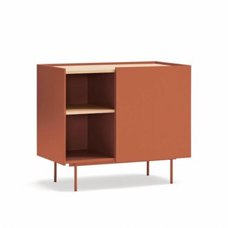 Teulat C&oacute;moda 1 puerta 3 cajones interiores teja y roble