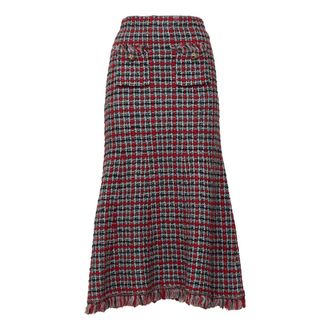 Self Portrait Falda Midi de Punto con Tacha y Flecos - Skirts - Mujer - Multicolor - S