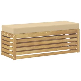 vidaXL Banco De Taburete Exterior Con Coj&iacute;n Blanco 115 X 43 X 45 Cm Vidaxl