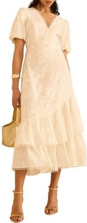 Mint Velvet Cotton Blend Floral Maxi Dress in Ivory at Nordstrom, Size 10