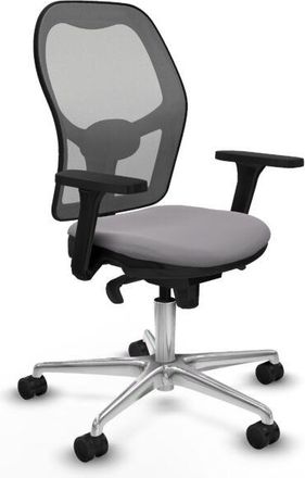 Piqueras y Crespo Piqueras Y Crespo - Jorquera Sincro Malla Gris Similpiel Gris Brazos 3d Base Aluminio Ruedas 65mm Nailon