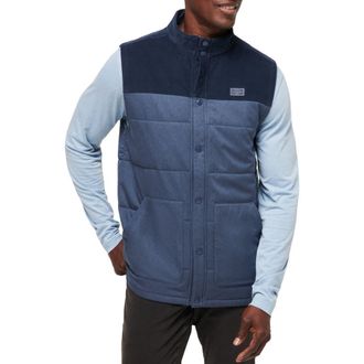 Travis Mathew Business Class Quilted Vest in Total Eclipse at Nordstrom Rack, Size Small