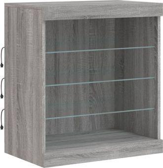 vidaXL Sideboard with led Lights Grey Sonoma 60.5x37x67 cm Vidaxl