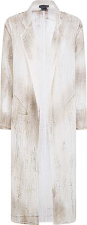 Avant Toi Brushed Effect Linen And Cotton Net Fabric Rever Jacket With