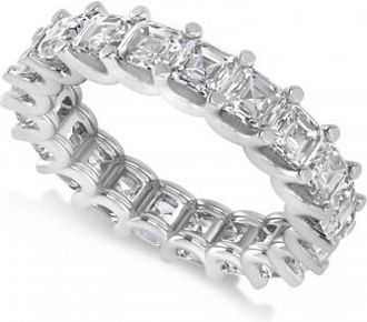 Allurez Radiant-Cut Diamond Eternity Wedding Band Ring 14k White Gold (5.00ct)