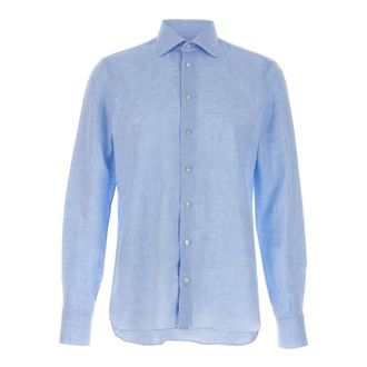 Borriello Heren, Overhemden, Blauw, Maat: 2XL Linnen