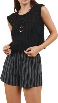 Sadie & Sage sure Heart Sleeveless Knit Sweater Tank In Black
