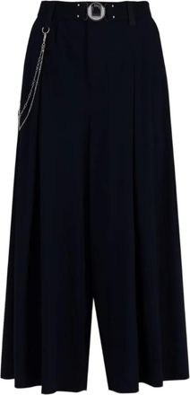 High Pantaloni con pieghe - Nero