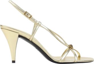 Versace Medusa 95 Gelamineerde Sandalen - Dames - Sandalen met hakken - Geel - 37 EU - Leer - Schoenen