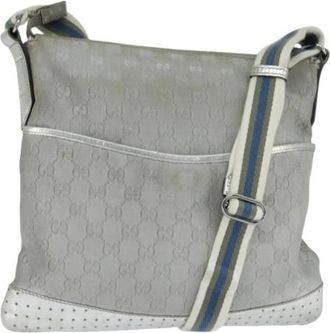 Gucci Pre-owned Canvas Cross Body Bag - Dames - Vintage Schoudertas - Grijs - ONE Size - Vintage