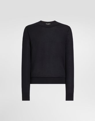 Dolce & Gabbana Cashmere Pullover - Man Sweaters And Cardigans Blue 44