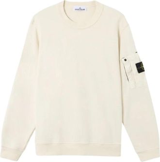 Stone Island Logo Sweatshirt - Heren - Sweatshirts - Wit - M - Hoodies & sweatvesten