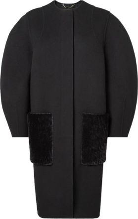 Fendi Enkelrijige midi-jas - Dames - Mantel - Zwart - XS - Wol - Jassen
