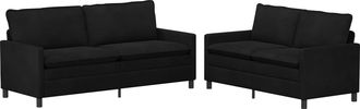 vidaXL Juego De Sof&aacute; 2 Uds. Negro Terciopelo Vidaxl