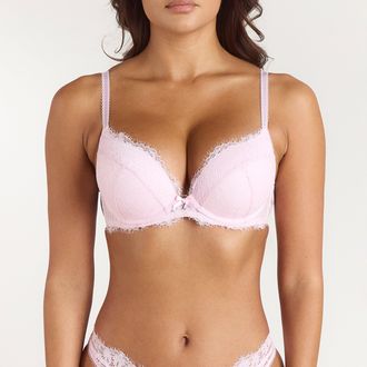 Lounge Lace High Push-Up Bra - Pink - 30 / DD