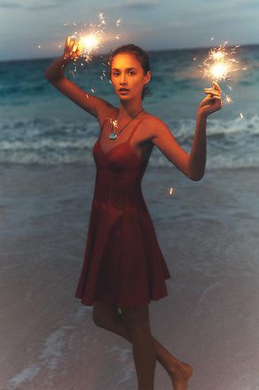 Mare Mare Cotton V-Neck Corset Mini Dress