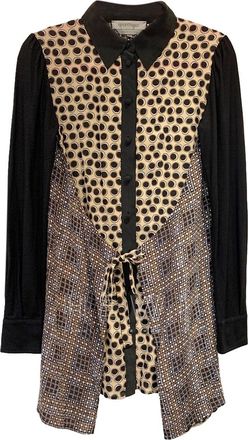 Sportmax Silk Multi-Print Shirt Dress Size S