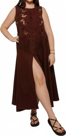 Tach Sally Cutwork Maxi Dress In Brown