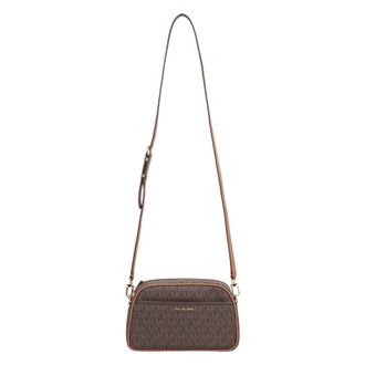 Michael Kors Cross Body Bags, female, Brown, Size: ONE SIZE Coated Printed Canvas Cross Body Bag