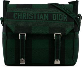 Dior 2019 Pre-Owned Dior camp Messenger Crossbody Bag - women - Canvas - One Size - Green