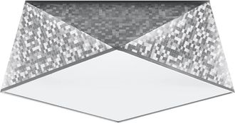Sollux Lighting Design Deckenlampe Hexa ø 35cm, Silber