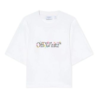 Off-white Bookish Glowing Flower Crop T - female - Off White - T-Shirts - White - XS - Tops
